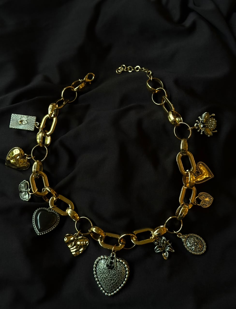 Chunky mix metal necklace