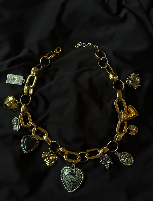 Chunky mix metal necklace