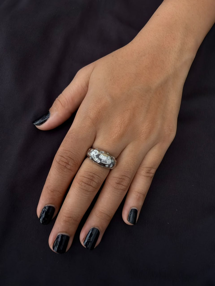 Silver chunky ring