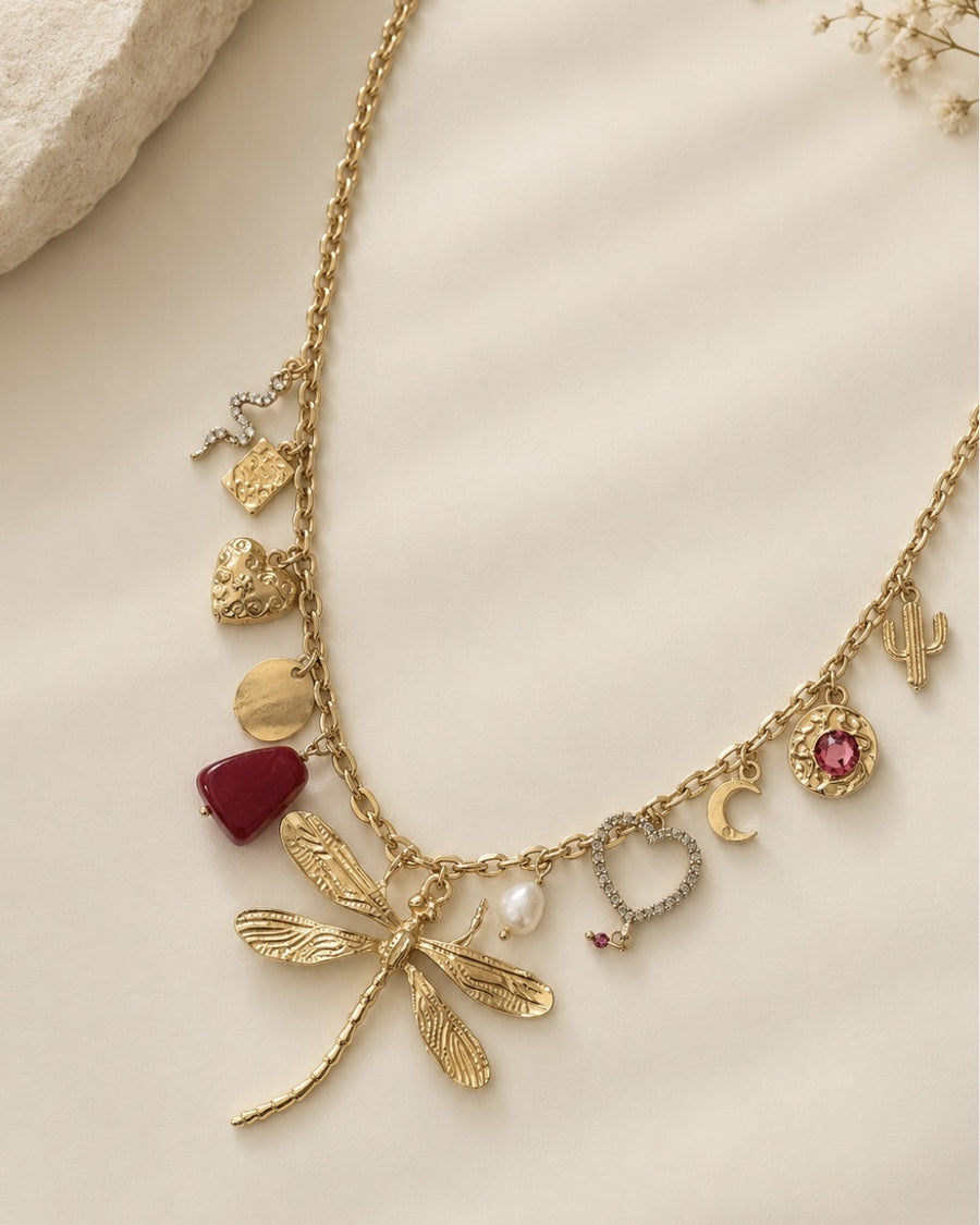 Product Name: Golden Charm Dragonfly Necklace