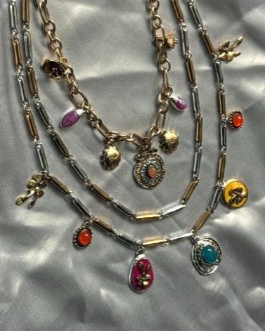 Vintage Multicharm Layered Gold Necklace